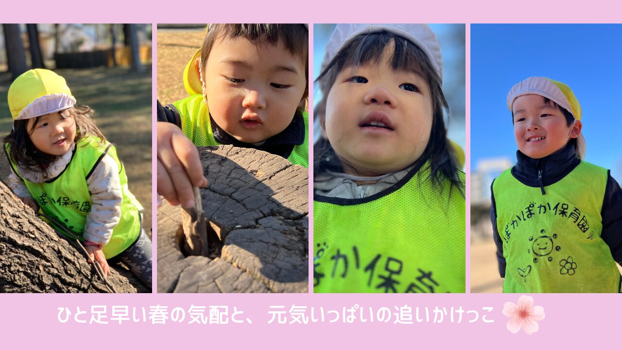 ひと足早い春の気配と、元気いっぱいの追いかけっこ