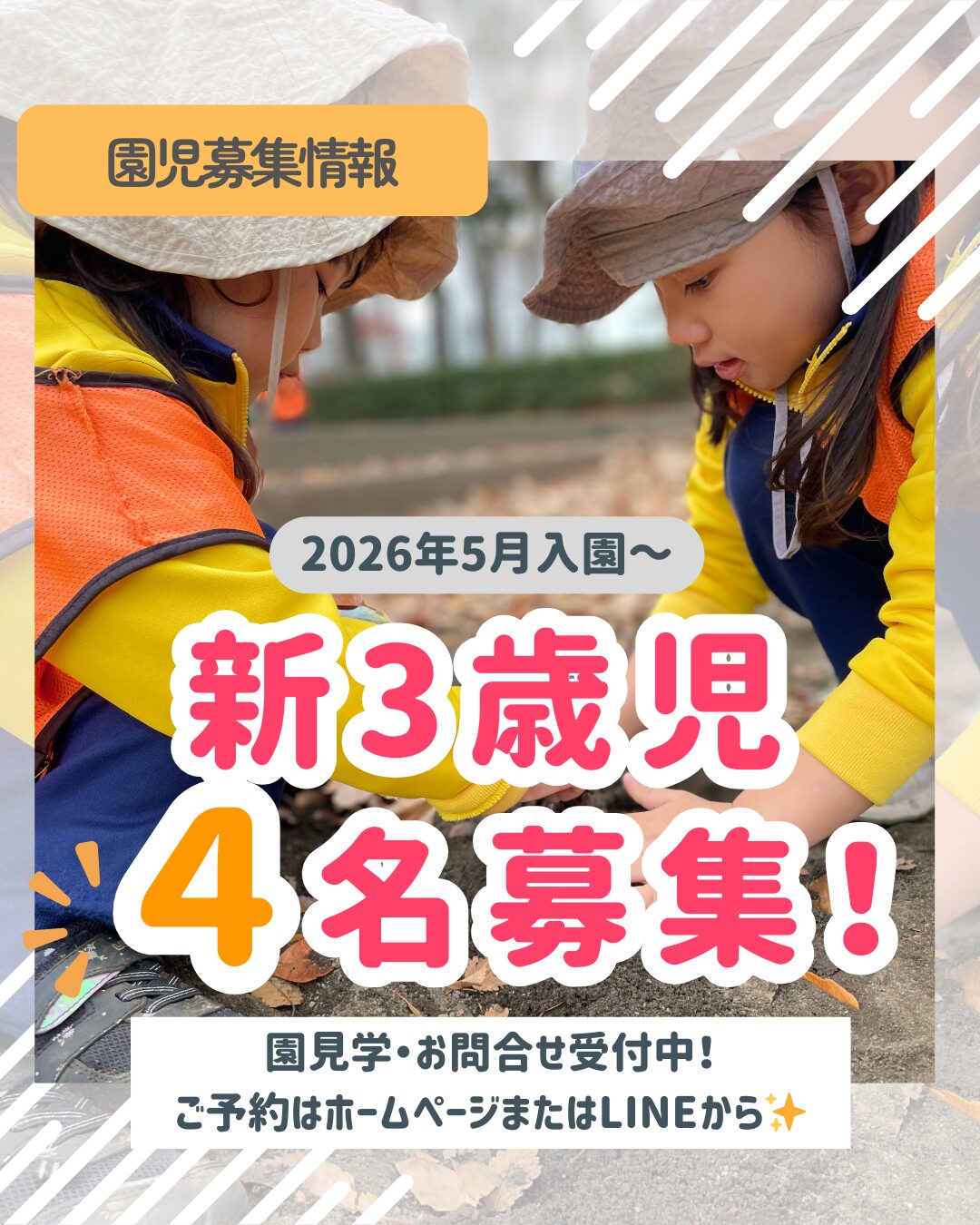 新3歳児さん募集のお知らせ【2025年5月入園～】