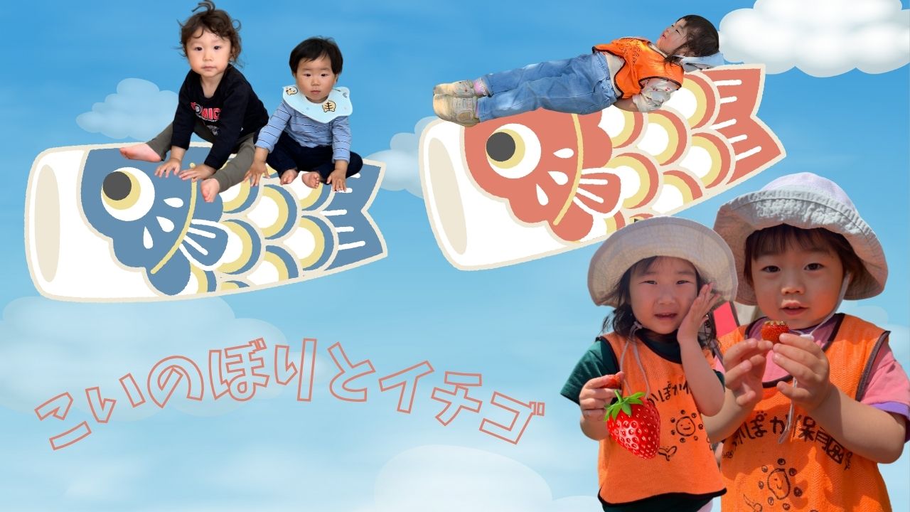 足形こいのぼり＆いちご狩り♪ぽかぽか保育園豊田園♪